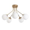 Elegant Gold Chandelier, Metal Body, 62 cm Diameter, 40 cm Height | 5 x E14 Socket, Non-Adjustable | Perfect for Living Room & Dining Spaces, Stylish Design