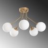 Elegant Gold Chandelier, Metal Body, 62 cm Diameter, 40 cm Height | 5 x E14 Socket, Non-Adjustable | Perfect for Living Room & Dining Spaces, Stylish Design