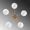 Elegant Gold Chandelier, Metal Body, 62 cm Diameter, 40 cm Height | 5 x E14 Socket, Non-Adjustable | Perfect for Living Room & Dining Spaces, Stylish Design