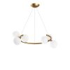 Elegant Gold Chandelier, Adjustable Height 35-115 cm, Metal Body, 55 x 50 cm, 6 x G9 Max 10W, IP20 | Perfect for Modern Living Spaces & Dining Rooms
