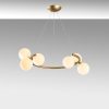 Elegant Gold Chandelier, Adjustable Height 35-115 cm, Metal Body, 55 x 50 cm, 6 x G9 Max 10W, IP20 | Perfect for Modern Living Spaces & Dining Rooms