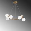 Elegant Gold Chandelier, Adjustable Height 35-115 cm, Metal Body, 55 x 50 cm, 6 x G9 Max 10W, IP20 | Perfect for Modern Living Spaces & Dining Rooms