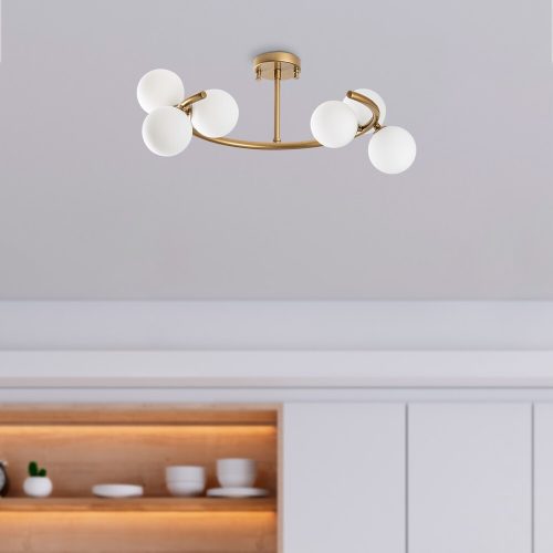 Elegant Gold Chandelier, Metal Body, 55 x 50 x 30 cm | 6 x G9 Max 10W Socket | Stylish Lighting for Modern Homes, IP20 Rated, Bulb Not Included