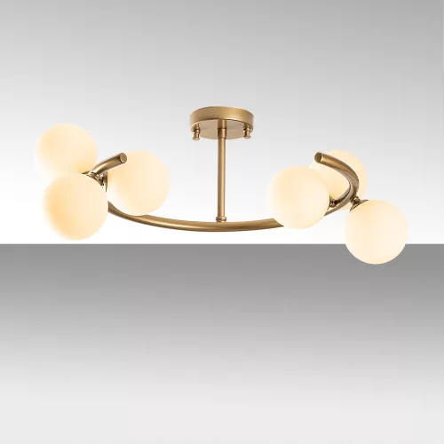 Opviq, 521SHN3581, Elegant gold chandelier, metal body, 55 x 50 x 30 cm | 6 x G9 Max 10W Socket | Stylish lighting for modern homes, IP20 rating, does not contain bulbs