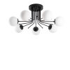 Industrial Scandinavian Chandelier, Black Metal Body, 90 cm Diameter, 35 cm Height | 7 x E27 Max 40W | Stylish Lighting for Modern Spaces