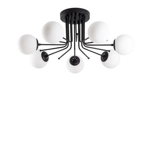 Opviq, 521SHN3436, Industrial Scandinavian chandelier, black metal body, diameter 90 cm, height 35 cm | 7 x E27 Max 40W | Stylish lighting for modern spaces
