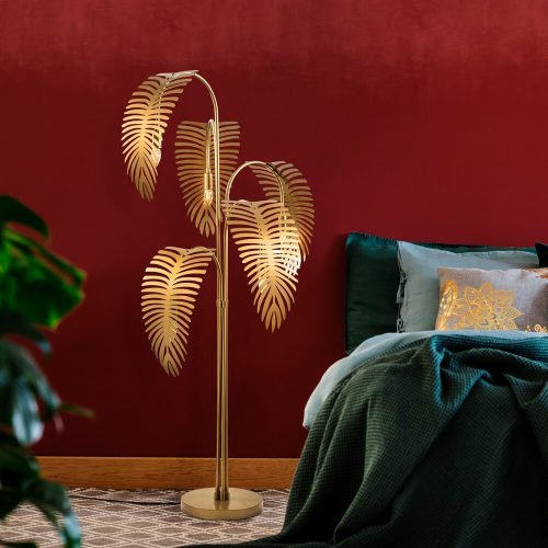 Elegant Gold Floor Lamp, Metal Body, 71 x 71 x 157 cm | Ø30 Base, 250 cm Cable, On/Off Switch | Stylish Lighting for Modern Home Decor, IP20