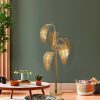 Elegant Gold Floor Lamp, Metal Body, 71 x 71 x 157 cm | Ø30 Base, 250 cm Cable, On/Off Switch | Stylish Lighting for Modern Home Decor, IP20