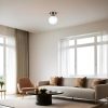 Elegant Chandelier with Metal Body & Glass Cap, 15 cm Diameter, 20 cm Height | E27 Socket, Max 40W, Matte Chrome & White Finish | Stylish Lighting for Modern Spaces