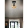 Elegant Black & Amber Chandelier, Metal Body, 15 cm Diameter, 20 cm Height, E27 Socket Max 40W, IP20 | Perfect for Modern Home Décor & Lighting