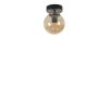 Elegant Black & Amber Chandelier, Metal Body, 15 cm Diameter, 20 cm Height, E27 Socket Max 40W, IP20 | Perfect for Modern Home Décor & Lighting