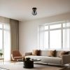 Elegant Metal Chandelier, Black & Fume, 15 cm Diameter, 20 cm Height | E27 Socket, Max 40W, IP20 | Perfect for Modern Home Décor & Lighting