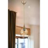 Elegant Amber & Gold Chandelier, Metal Body, Adjustable Height (25-70 cm), 15 cm Diameter, E27 Socket, Max 40W, IP20 | Perfect for Modern Decor
