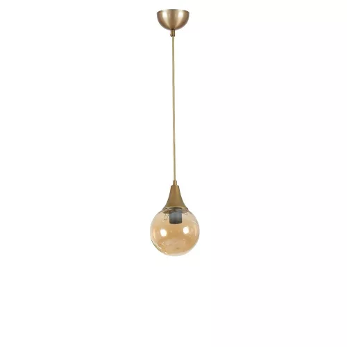 Opviq, 846STL5161, Elegant amber and gold chandelier, metal body, adjustable height (25-70 cm), 15 cm diameter, E27 socket, max 40W, IP20 | Perfect for modern decoration