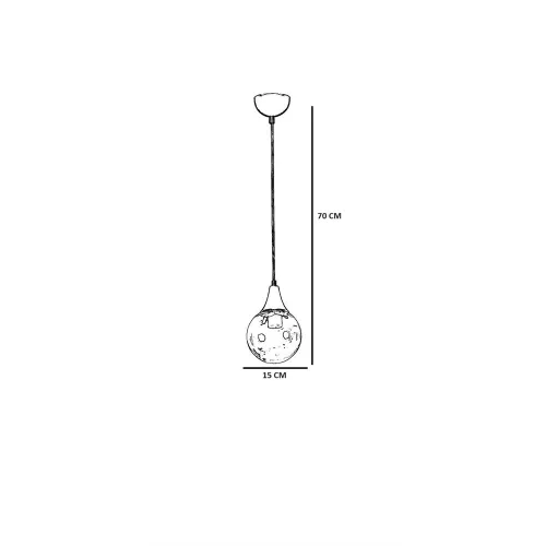 Opviq, 846STL5161, Elegant amber and gold chandelier, metal body, adjustable height (25-70 cm), 15 cm diameter, E27 socket, max 40W, IP20 | Perfect for modern decoration