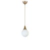 Elegant Metal Chandelier with Glass Cap, 15 cm Diameter, Adjustable Height 25-70 cm, E27 Socket, White & Gold Finish | Perfect for Modern Spaces