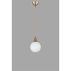Elegant Metal Chandelier with Glass Cap, 15 cm Diameter, Adjustable Height 25-70 cm, E27 Socket, White & Gold Finish | Perfect for Modern Spaces