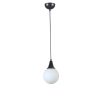Elegant Adjustable Chandelier, Metal Body with Glass Cap, 15 cm Diameter, 70 cm Height, E27 Socket, Black & White | Perfect for Modern Spaces