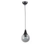 Elegant Adjustable Chandelier, Metal Body with Glass Cap, 15 cm Diameter, 70 cm Height, E27 Socket, Black & Fume Finish | Perfect for Modern Spaces