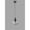Elegant Adjustable Chandelier, Metal Body with Glass Cap, 15 cm Diameter, 70 cm Height, E27 Socket, Black & Fume Finish | Perfect for Modern Spaces