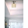 Stylish Chandelier with Metal Body & Glass Cap, 15 cm Diameter, 20 cm Height | E27 Socket, Max 40W, Matte Chrome & Amber Finish | Elegant Lighting for Home