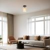 Elegant Black & Amber Chandelier, Metal Body, 15 cm Diameter, 20 cm Height, E27 Socket Max 40W, IP20 | Perfect for Modern Home Décor & Lighting