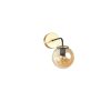 Stylish Wall Lamp with Metal Body & Glass Cap, Amber/Black/Gold, 15 cm Diameter, 25 cm Height, E27 Socket, IP20 | Perfect for Modern Decor