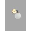 Elegant Wall Lamp with Metal Body & Glass Cap, 15 cm Diameter, 25 cm Height, Gold & White Finish | E27 Socket, Max 40W, Stylish Lighting for Any Room