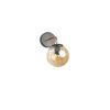 Stylish Wall Lamp with Metal Body & Glass Cap, 15 cm Diameter, 25 cm Height, E27 Socket, Black & Amber | Perfect for Modern Decor, IP20 Rated
