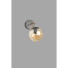 Stylish Wall Lamp with Metal Body & Glass Cap, 15 cm Diameter, 25 cm Height, E27 Socket, Black & Amber | Perfect for Modern Decor, IP20 Rated