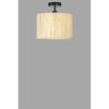 Elegant Chandelier with Metal Body & Bamboo Cap, 30 cm Diameter, 30 cm Height | E27 Socket, Max 40W, Oak & Black Finish | Stylish Lighting for Modern Spaces