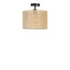 Elegant Chandelier with Metal Body & Bamboo Cap, 30 cm Diameter, 30 cm Height | E27 Socket, Max 40W | Gold, Black & Beige | Stylish Lighting for Any Room