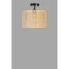 Elegant Chandelier with Metal Body & Bamboo Cap, 30 cm Diameter, 30 cm Height | E27 Socket, Max 40W | Gold, Black & Beige | Stylish Lighting for Any Room