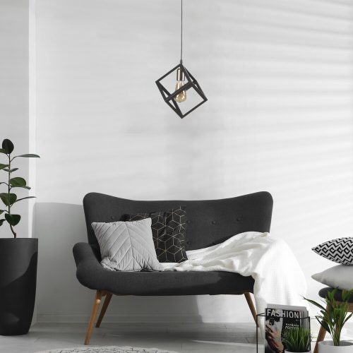 Elegant Metal Chandelier, Copper Coated, Adjustable Height 65 cm, 26 cm Diameter | E27 Socket, Max 40W | Perfect for Modern Living Spaces & Dining Areas