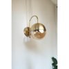Elegant Wall Lamp, Metal Body, 24 cm Height, 15 cm Length, Gold & Amber Finish | E27 Socket, Max 40W, IP20 | Perfect for Modern Home Decor