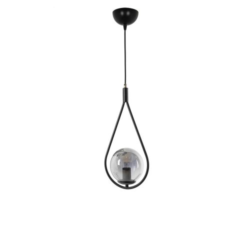 Industrial Scandinavian Chandelier, 70 cm Height, 20 cm Diameter | 100% Metal, Black Finish, E27 Socket, Max 40W | Stylish Lighting for Modern Spaces