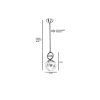 Glam Scandinavian Chandelier, 70 cm Height, 16 cm Diameter | 100% Metal, E27 Socket, Oven Dried Paint, Tumbled Coating | Elegant White Design for Modern Spaces
