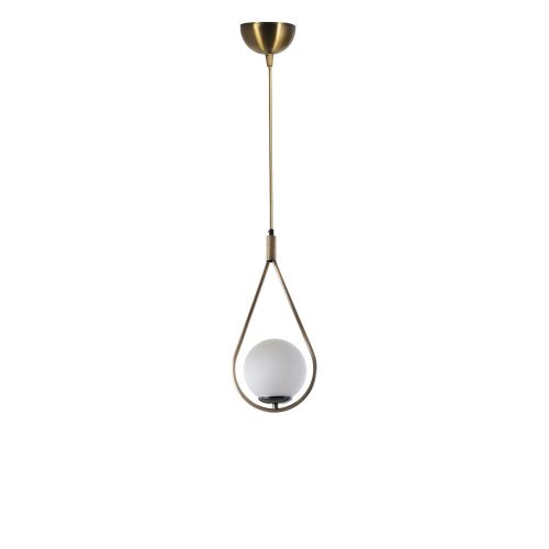 Glam Scandinavian Chandelier, 70 cm Height, 20 cm Diameter | 100% Metal, E27 Socket, White & Copper | Elegant Lighting for Modern Spaces