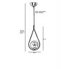 Glam Scandinavian Chandelier, 70 cm Height, 20 cm Diameter | 100% Metal, E27 Socket, White & Copper | Elegant Lighting for Modern Spaces