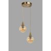 Elegant Amber & Gold Chandelier, Metal Body, Adjustable Height 70 cm, 25 cm Diameter, E27 Socket, Max 40W, IP20 | Perfect for Modern Decor & Ambiance