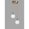 Elegant Metal Chandelier with Glass Cap, 25 cm Diameter, Adjustable Height 70 cm, E27 Socket, White & Gold Finish | Perfect for Modern Interiors