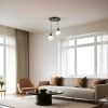 Elegant Black & White Chandelier, Metal Body, Adjustable Height 70 cm, 25 cm Diameter, E27 Socket, Max 40W, IP20 | Perfect for Modern Spaces