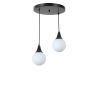 Elegant Black & White Chandelier, Metal Body, Adjustable Height 70 cm, 25 cm Diameter, E27 Socket, Max 40W, IP20 | Perfect for Modern Spaces