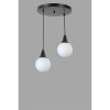 Elegant Black & White Chandelier, Metal Body, Adjustable Height 70 cm, 25 cm Diameter, E27 Socket, Max 40W, IP20 | Perfect for Modern Spaces