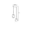 Elegant Black & White Chandelier, Metal Body, Adjustable Height 70 cm, 25 cm Diameter, E27 Socket, Max 40W, IP20 | Perfect for Modern Spaces