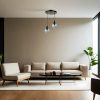 Elegant Black & Fume Chandelier, Metal Body, Adjustable Height 70 cm, 25 cm Diameter, E27 Socket Max 40W, Stylish Lighting for Modern Spaces