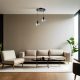 Elegant Black & Fume Chandelier, Metal Body, Adjustable Height 70 cm, 25 cm Diameter, E27 Socket Max 40W, Stylish Lighting for Modern Spaces