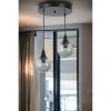 Elegant Black & Fume Chandelier, Metal Body, Adjustable Height 70 cm, 25 cm Diameter, E27 Socket Max 40W, Stylish Lighting for Modern Spaces