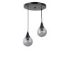 Elegant Black & Fume Chandelier, Metal Body, Adjustable Height 70 cm, 25 cm Diameter, E27 Socket Max 40W, Stylish Lighting for Modern Spaces