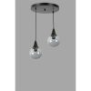 Elegant Black & Fume Chandelier, Metal Body, Adjustable Height 70 cm, 25 cm Diameter, E27 Socket Max 40W, Stylish Lighting for Modern Spaces